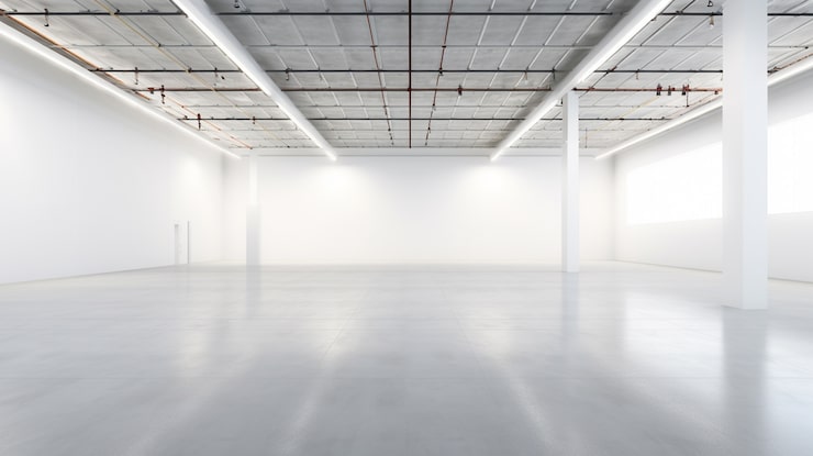 Wide view of clean workshop