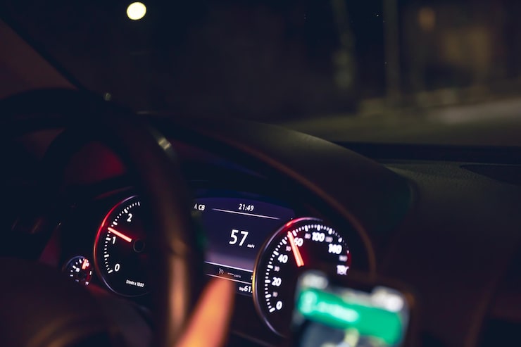 Dashboard warning lights illuminated