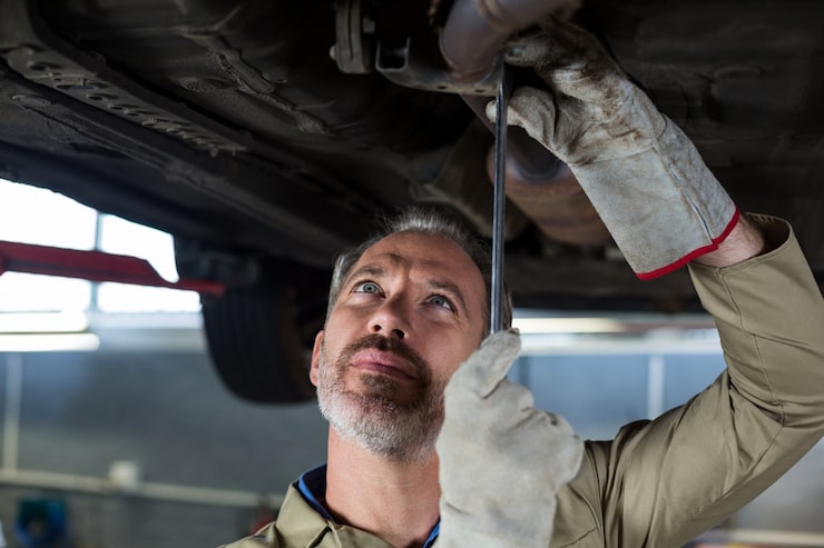 Checking oil dipstick fluid level